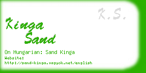 kinga sand business card